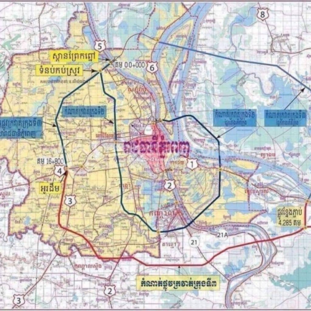 Ring Road Project Map in Cambodia