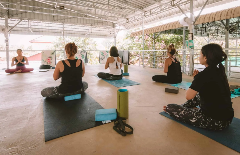 Peace coffee yoga class in Siem Reap
