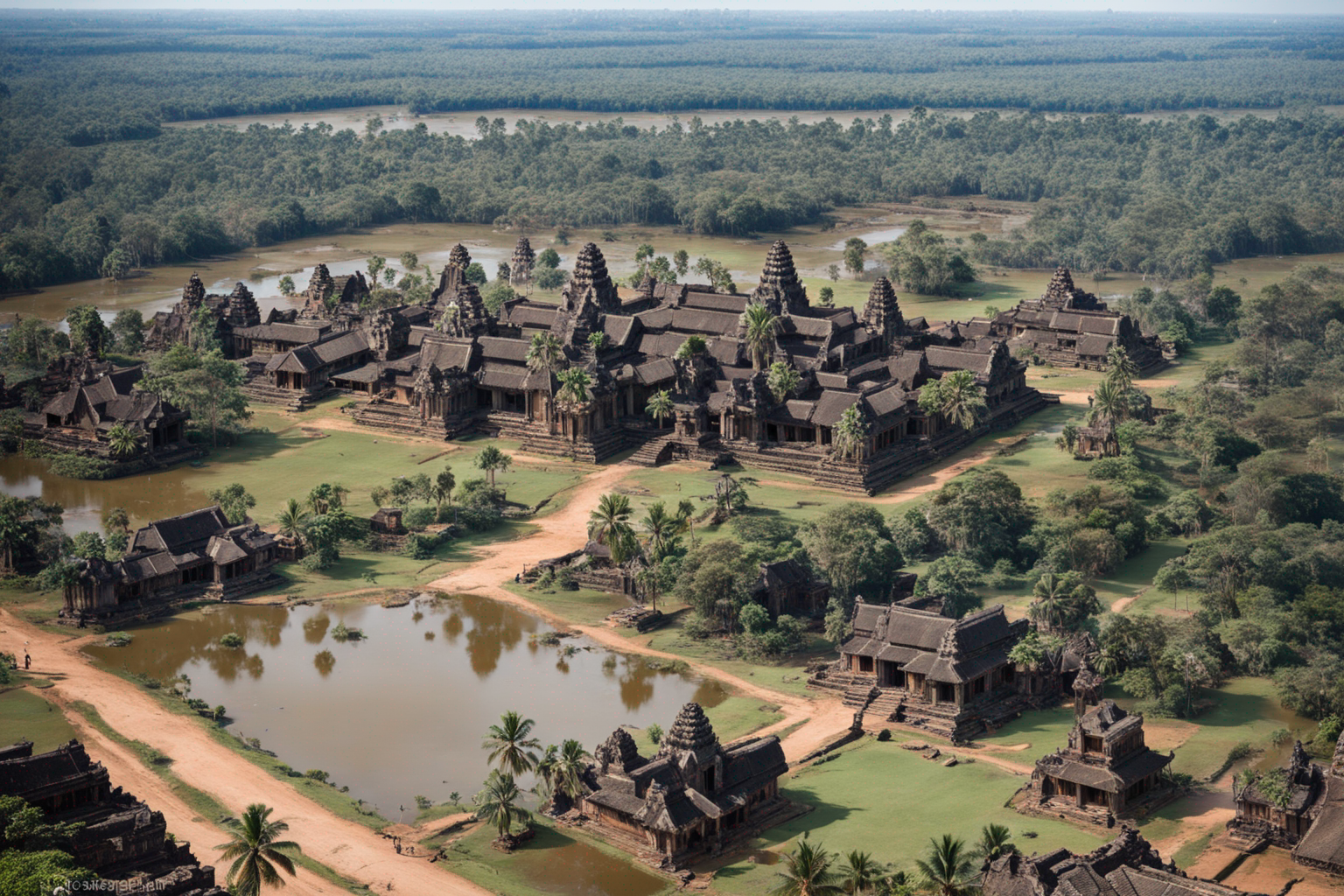 Angkor Wat Photo from Top View, photo by AI
