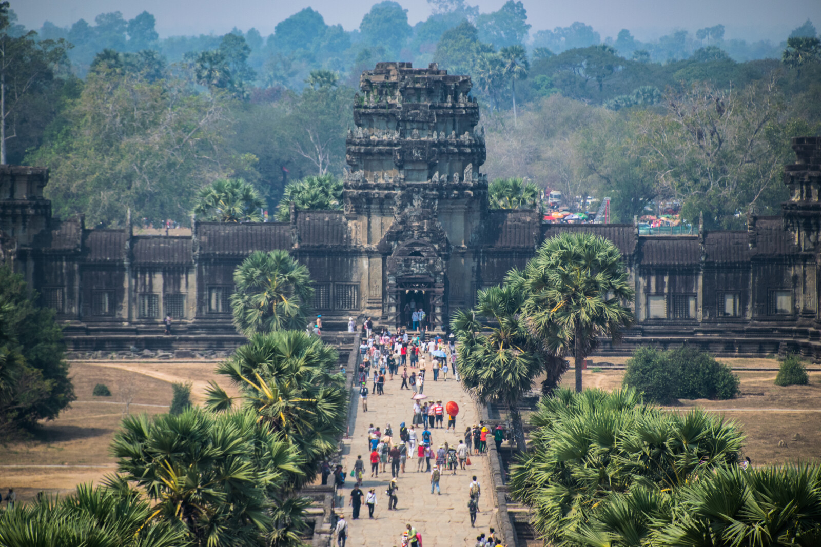 Tourists Visit Angkor Wat Cambodia
