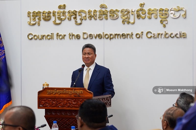 Deputy Prime Minister Sun Chanthol, First Vice President of the Council for the Development of Cambodia