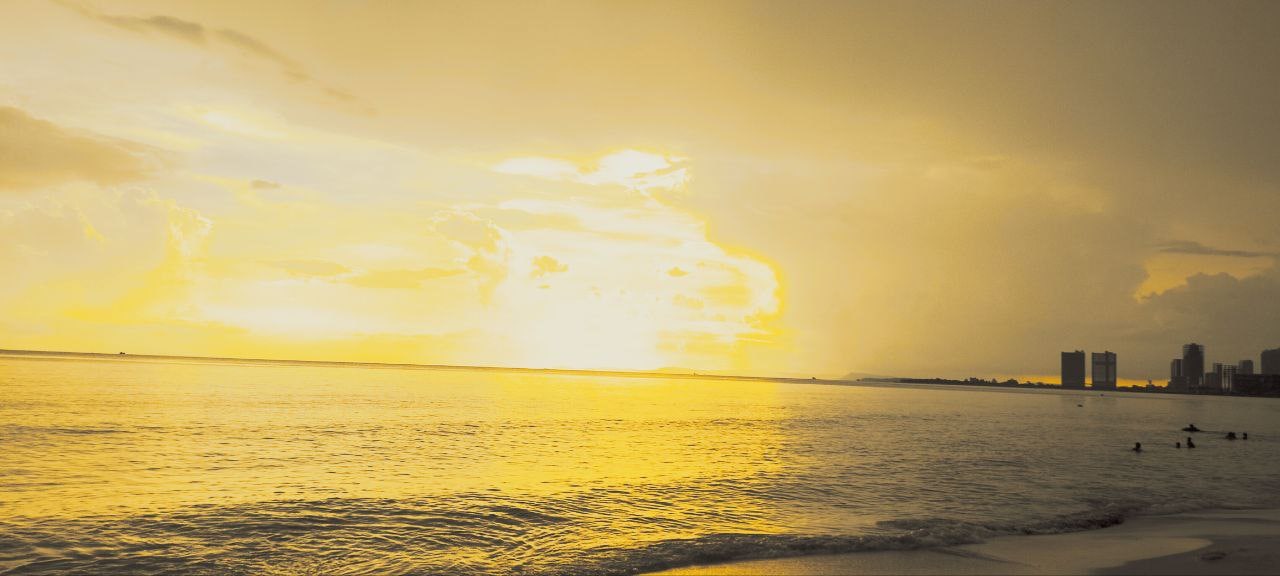 The beauty of beach view in the evening, aKampong Som, Cambodia