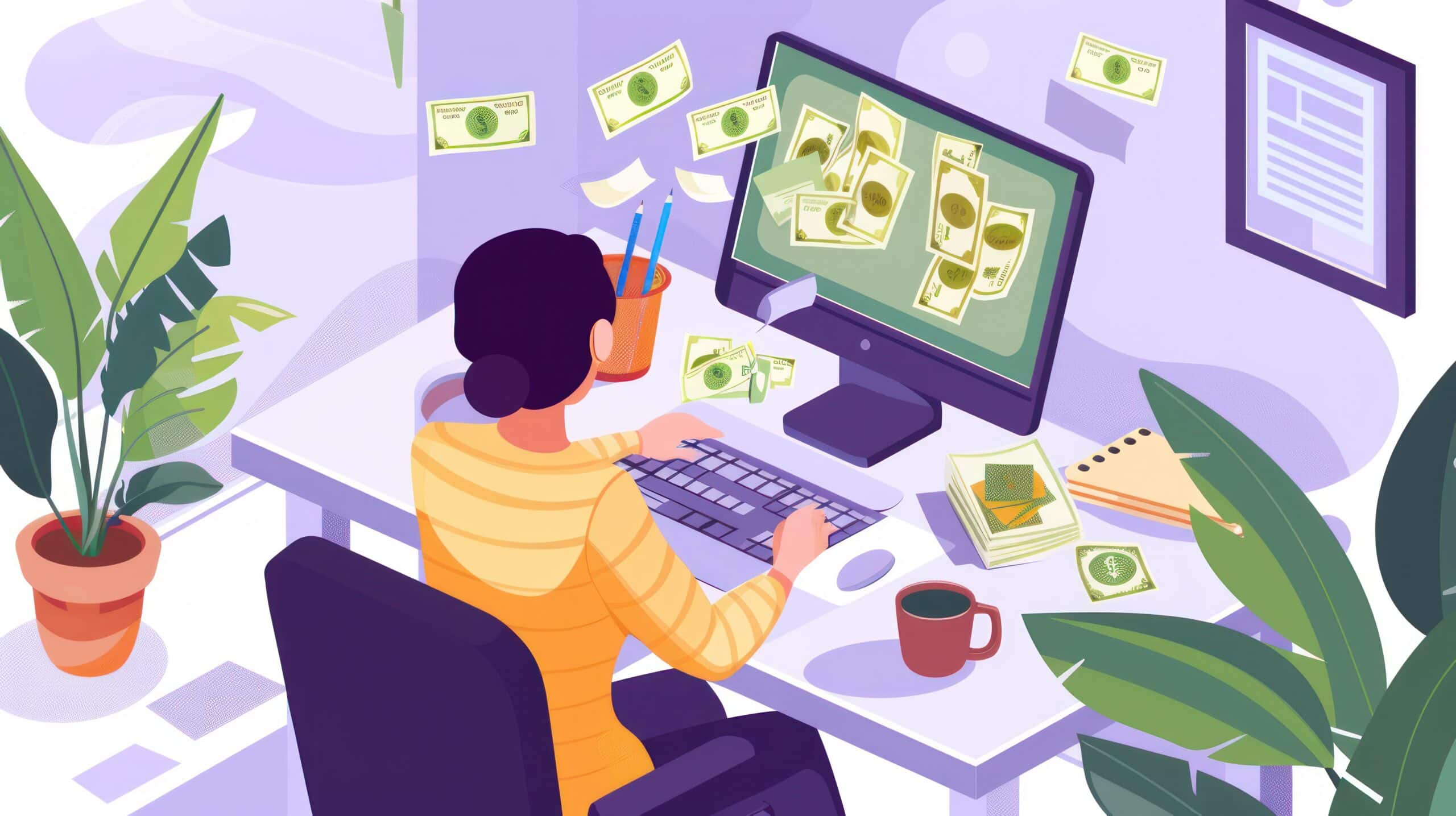 Woman Making Money Online